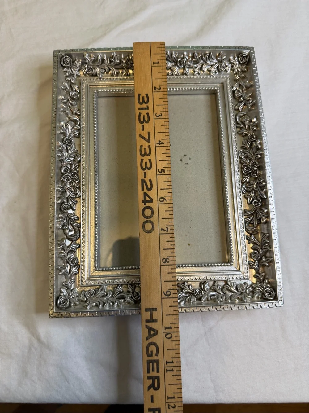 Ornate Silver Floral Roses Picture Frame - Classic Home Accent Fits 5X7 picture